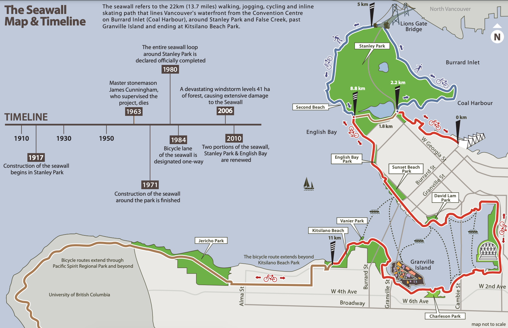 Vancouver Seawall map