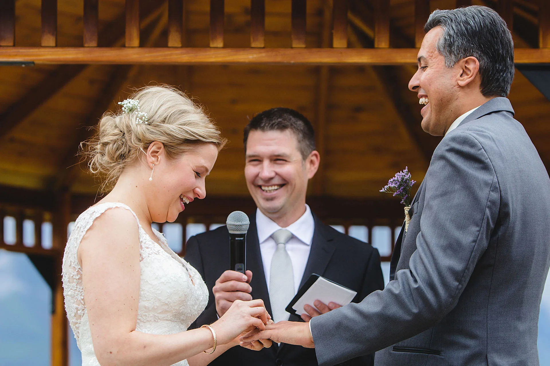 Young Hip & Married wedding officiant Rich marrying a couple
