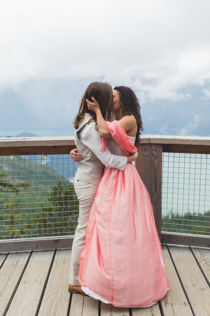 first kiss and wedding pronouncement at a Sea to Sky Vancouver wedding ceremony
