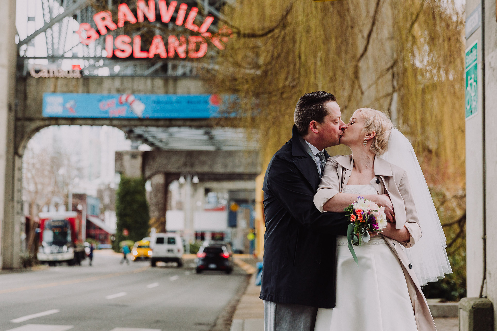 granville island bridge vancouver wedding