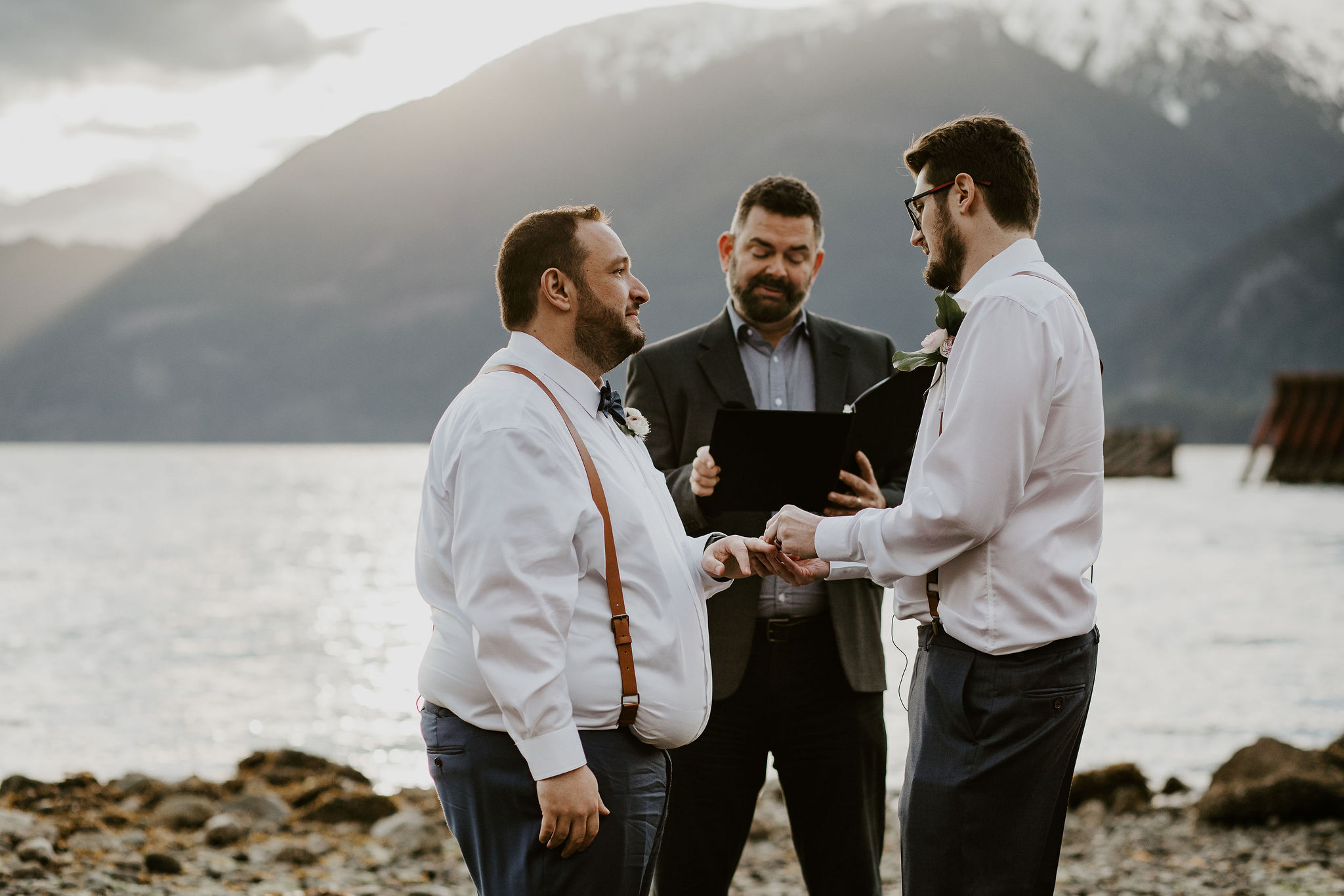 Wedding officiant Curt with Young Hip and Married, Porteau Cove elopement