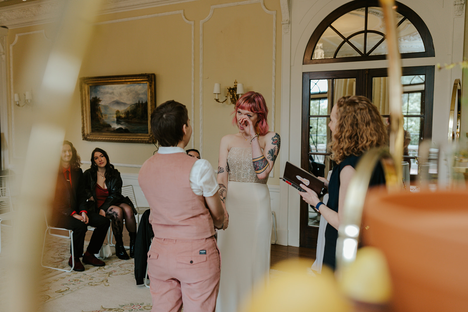 pop up chapel co wedding ceremonies at hycroft manor with young hip and married