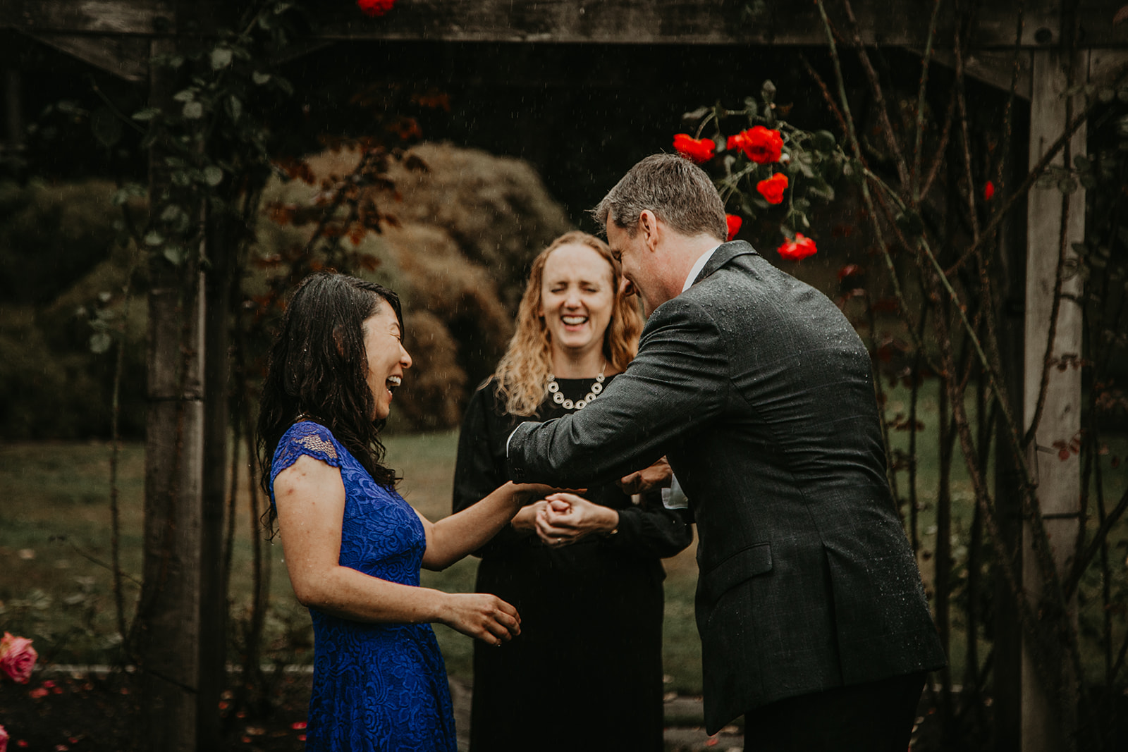 burnaby mountain wedding ceremony with young hip and married