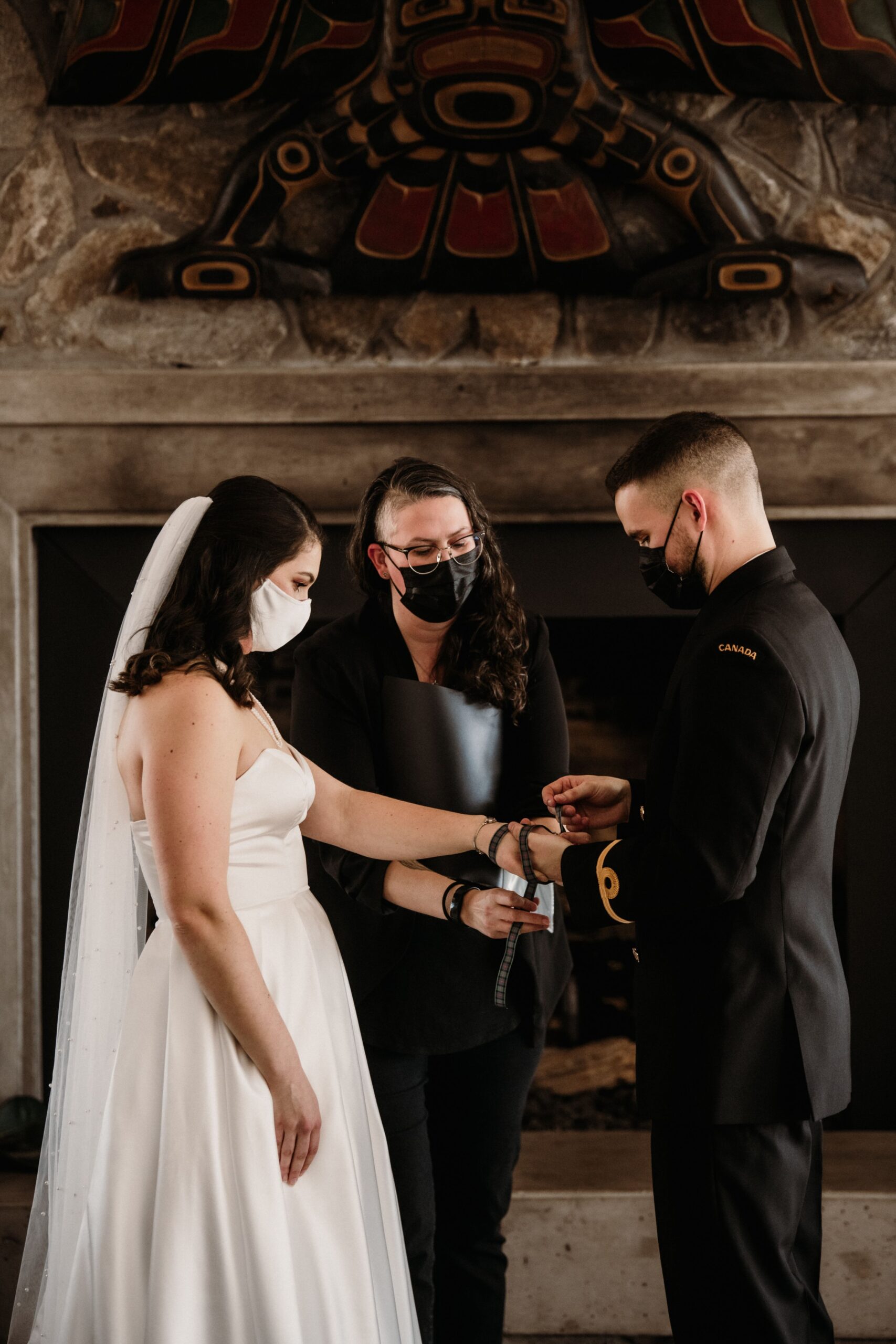 handfasting vows with young hip and married wedding ceremony