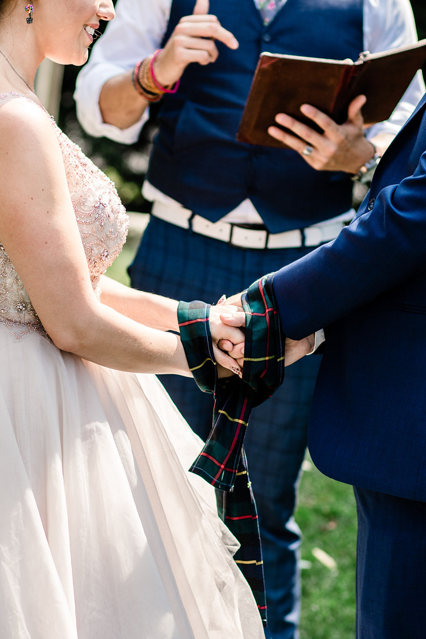 handfasting ceremony with young hip and married, unity ceremony ideas