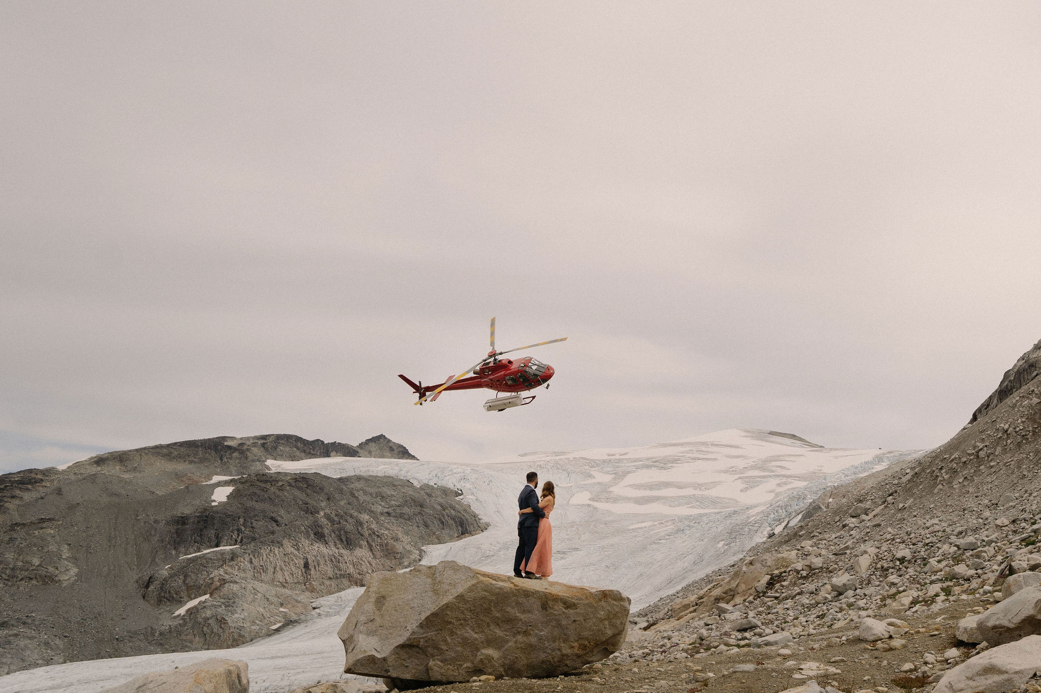 helicopter elopement with young hip & married wedding officiants