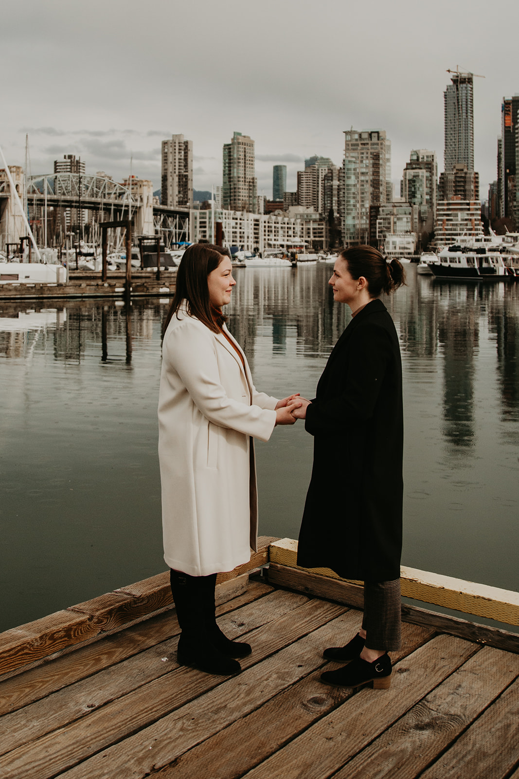 exchanging wedding vows on the yaletown seawall