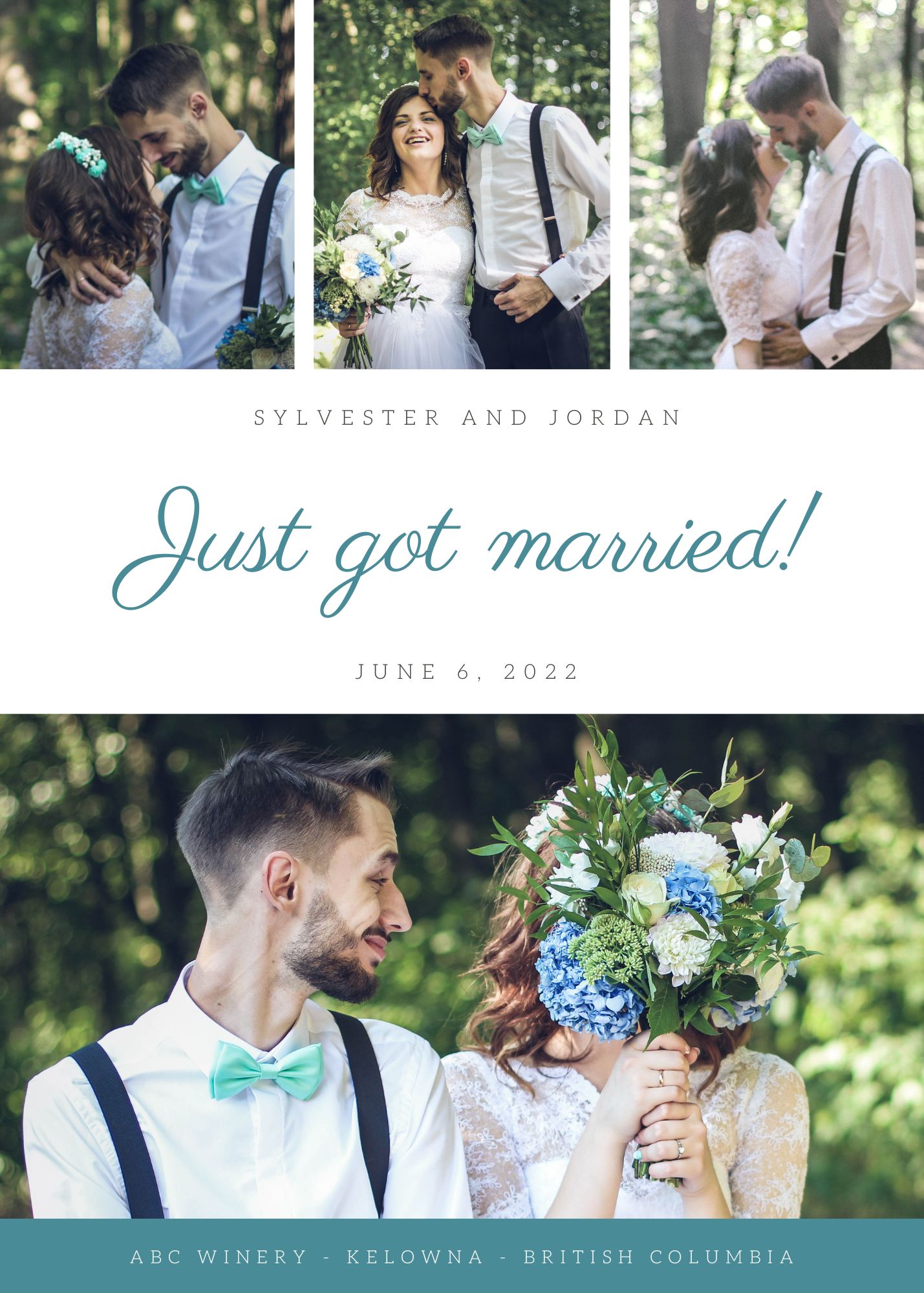 just married announcement card