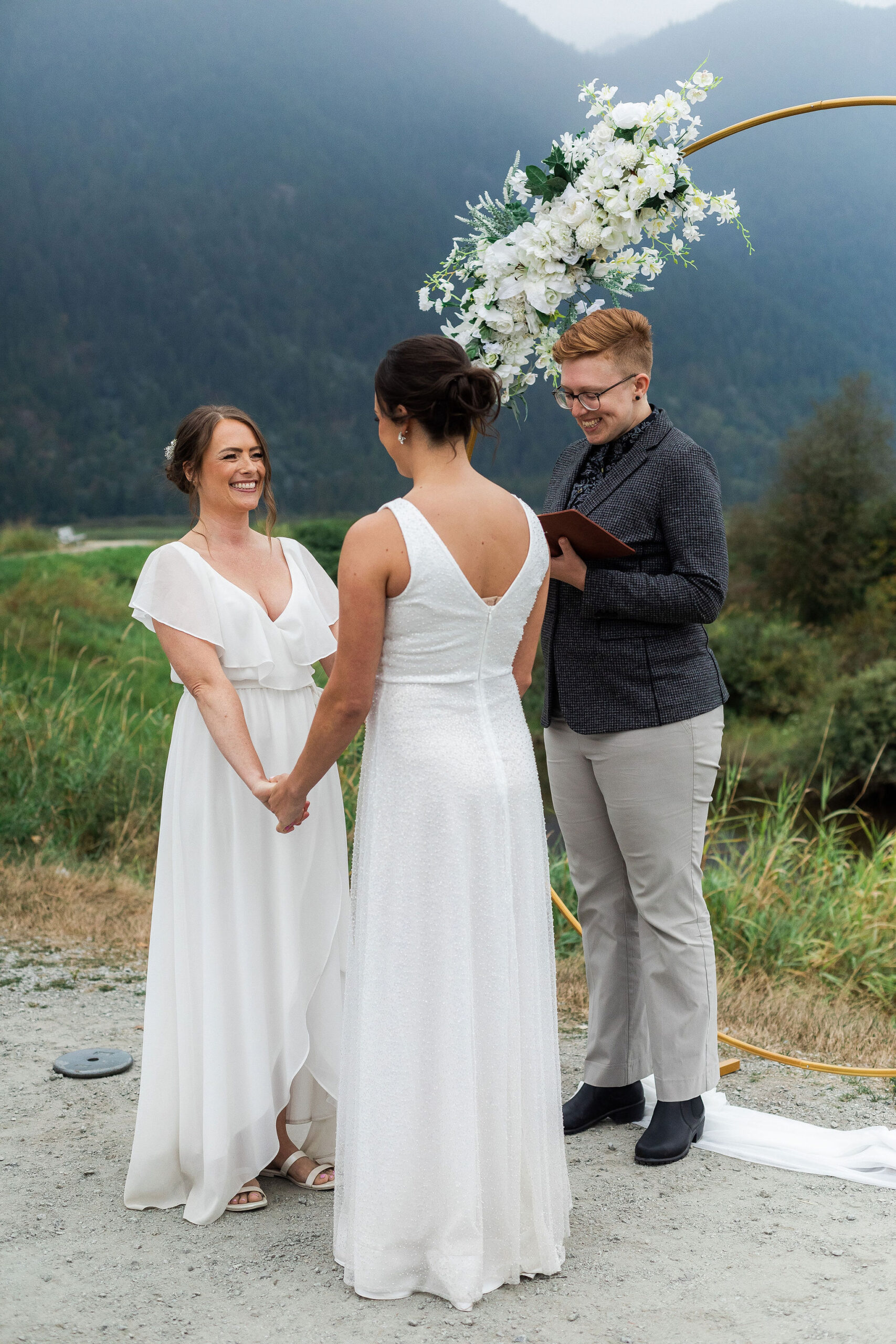 repeating wedding vows with young hip and married at a vancouver elopement