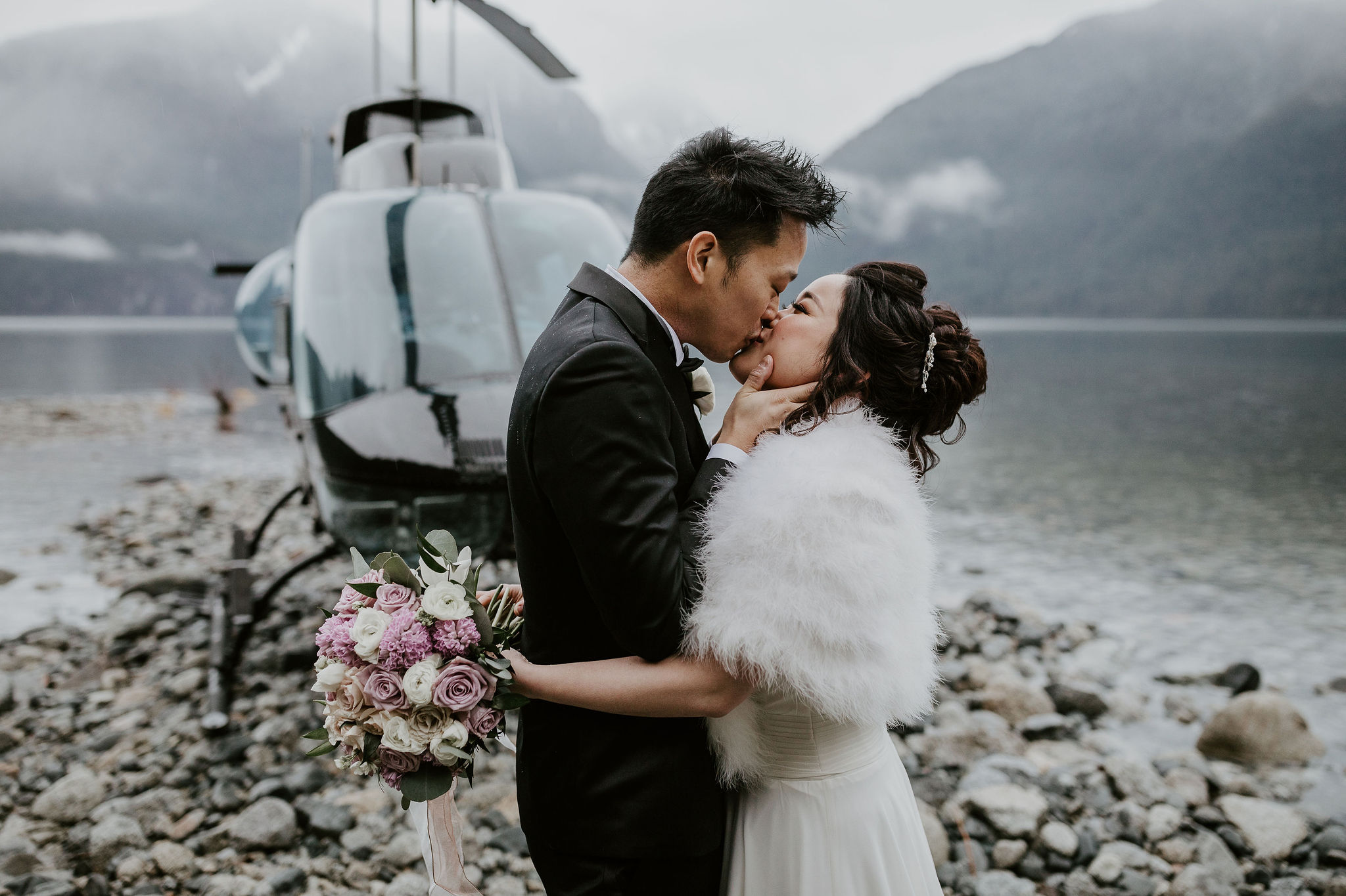helicopter elopement first kiss