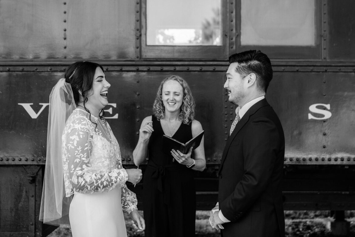 fun wedding officiant script with young hip and married vancouver wedding