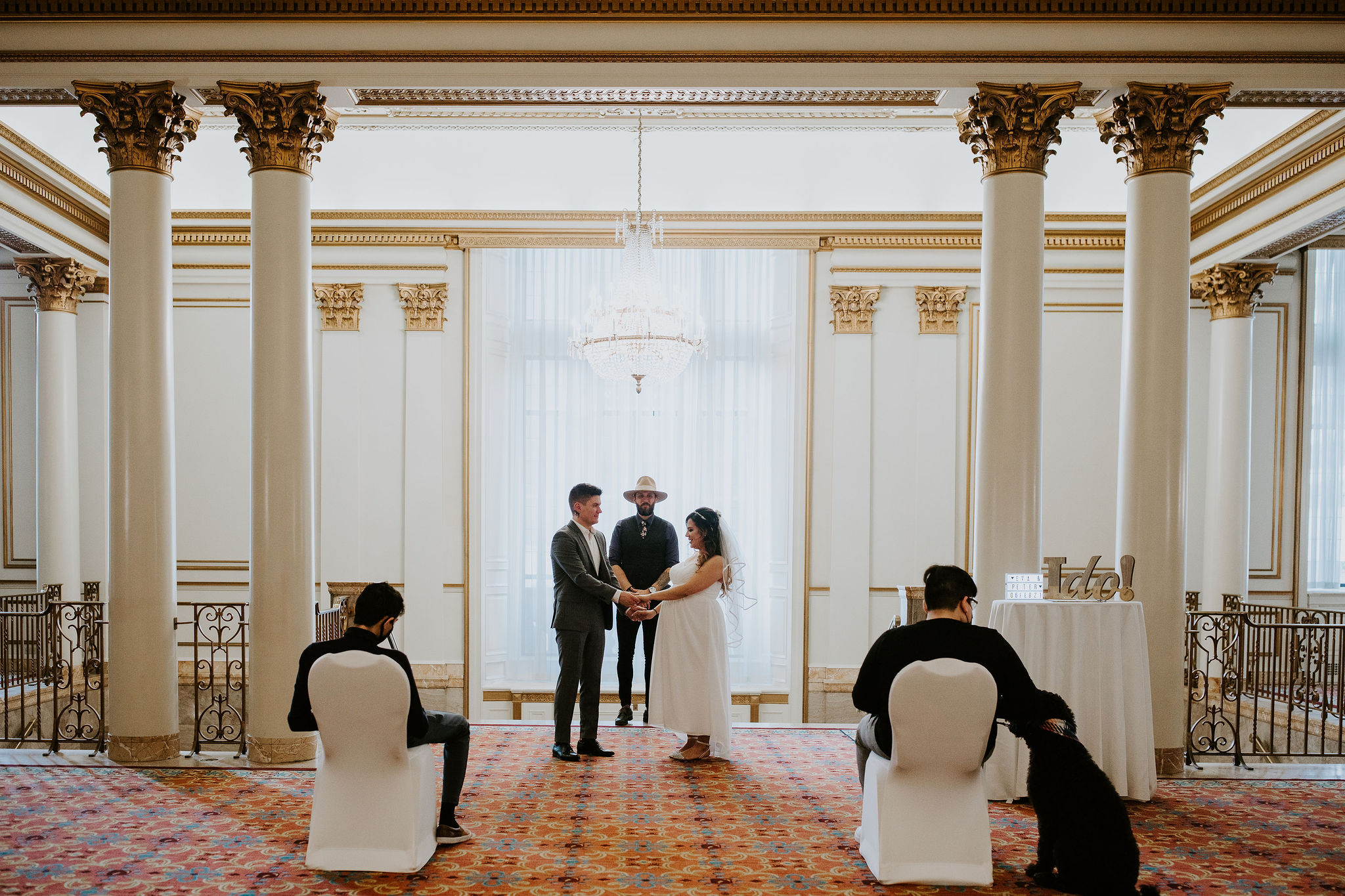 Fairmont Hotel Vancouver lobby wedding ceremony