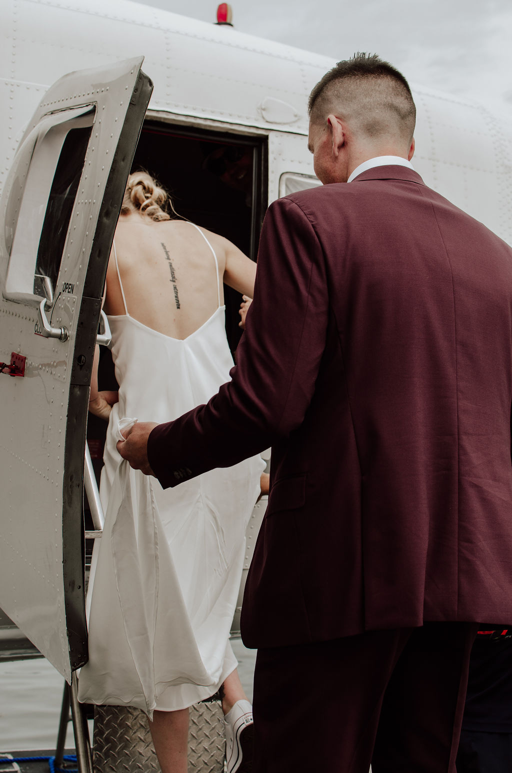 seaplane elopement with young hip and married vancouver wedding