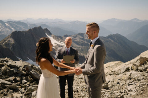 licensed wedding officiant at young hip & married helicopter elopement