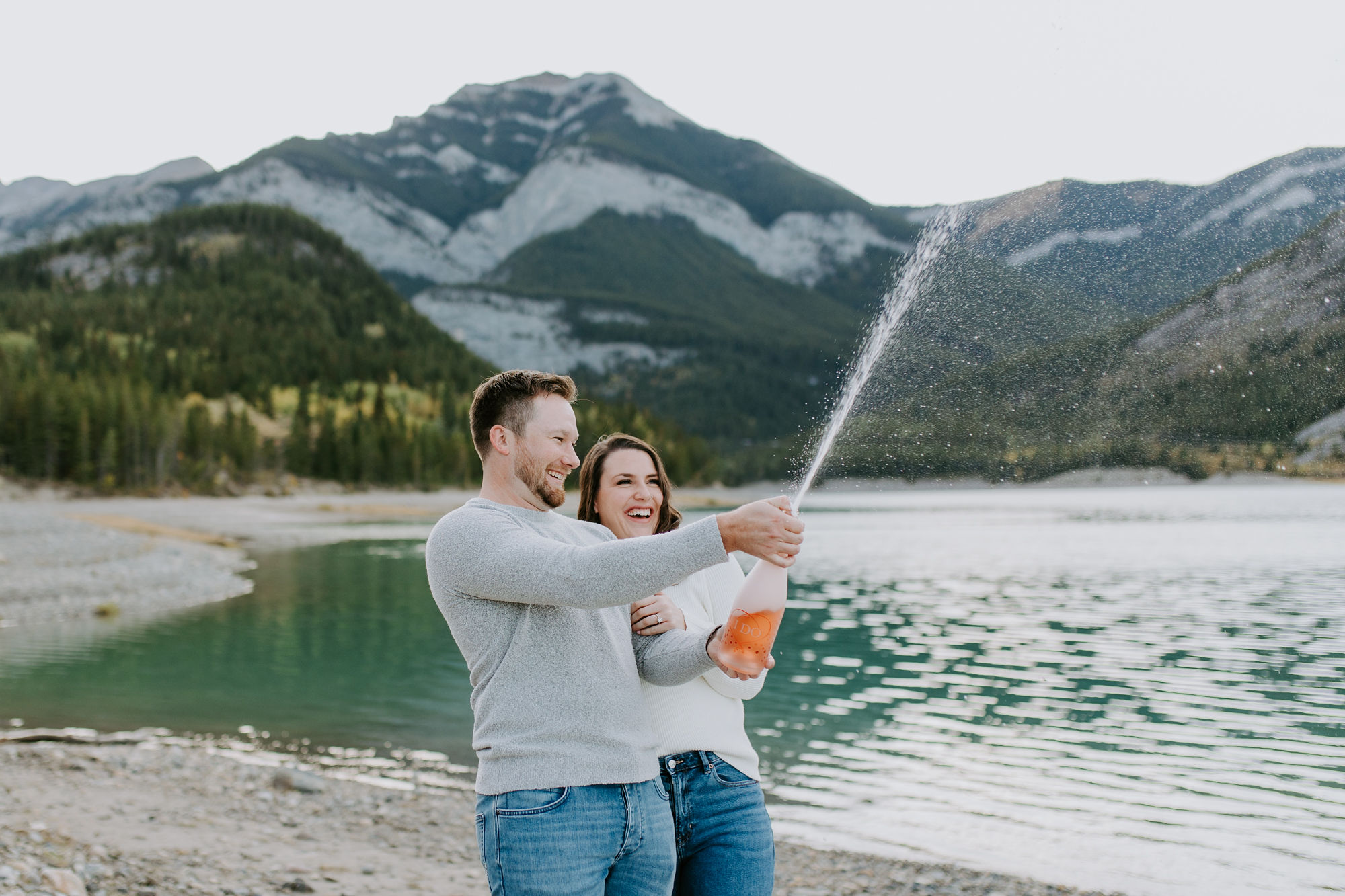 Barrier Lake engagement, couples photos, with Deanna Rachel Photography