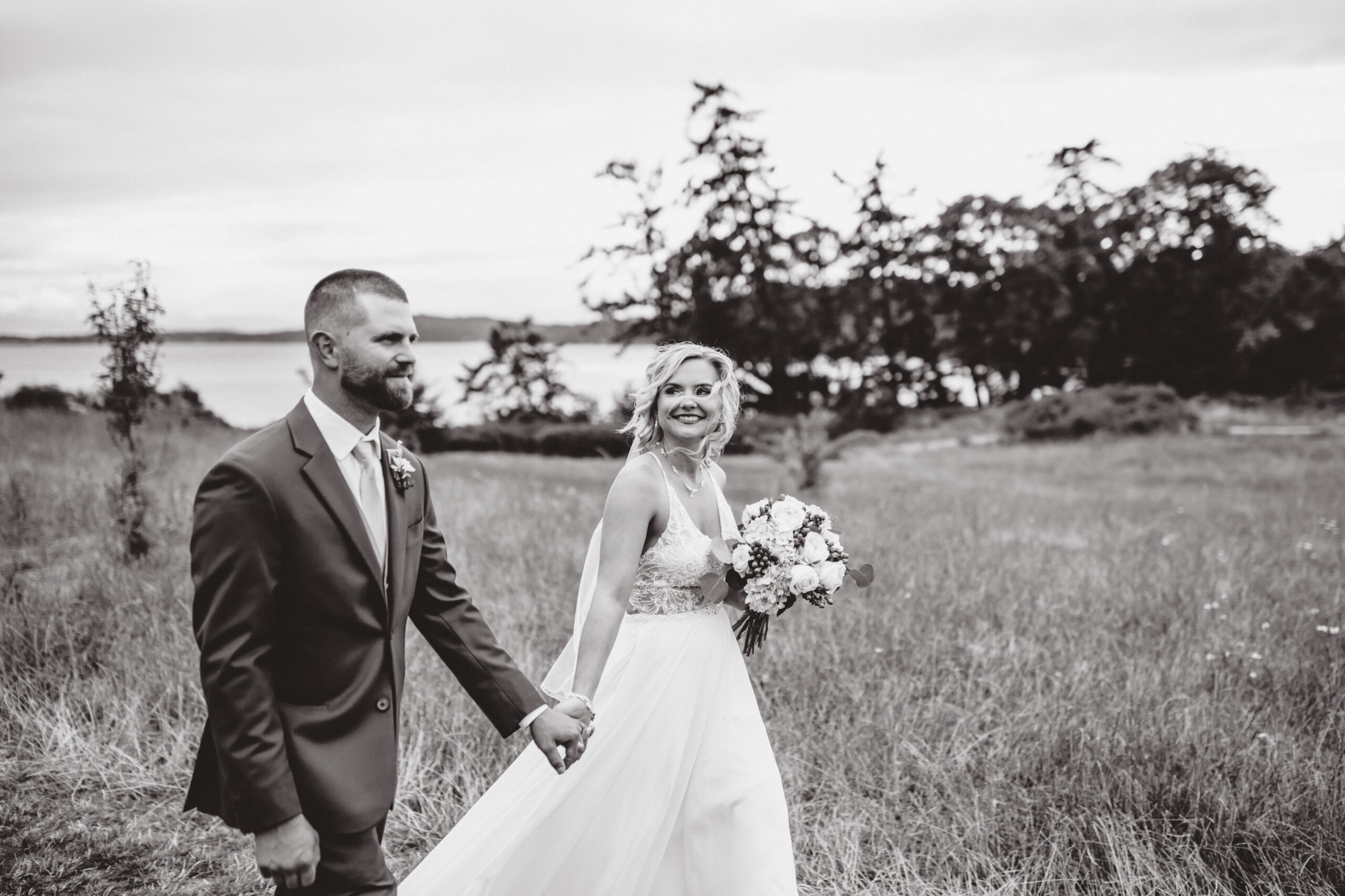 black and white victoria elopement photo with jades photography