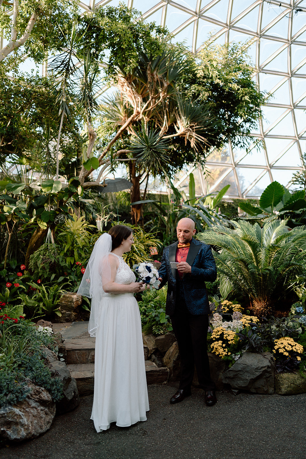 vow exchange at vancouver wedding ceremony with young hip and married wedding officiants