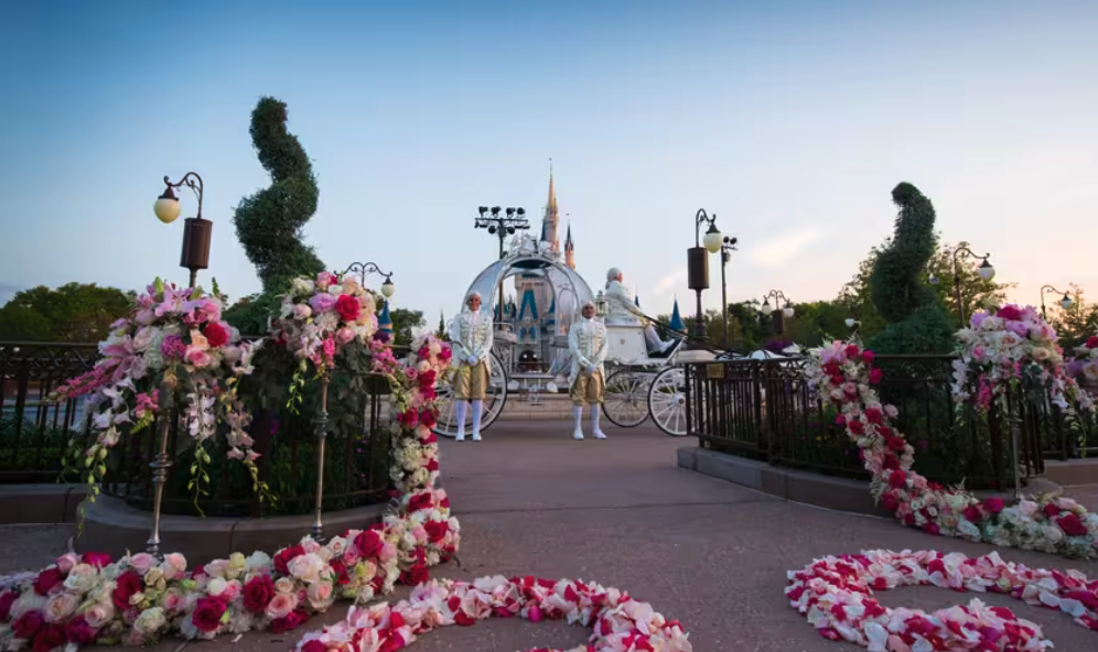 Cinderella's glass carriage at East Plaza Garden at Magic Kingdom, Disney World