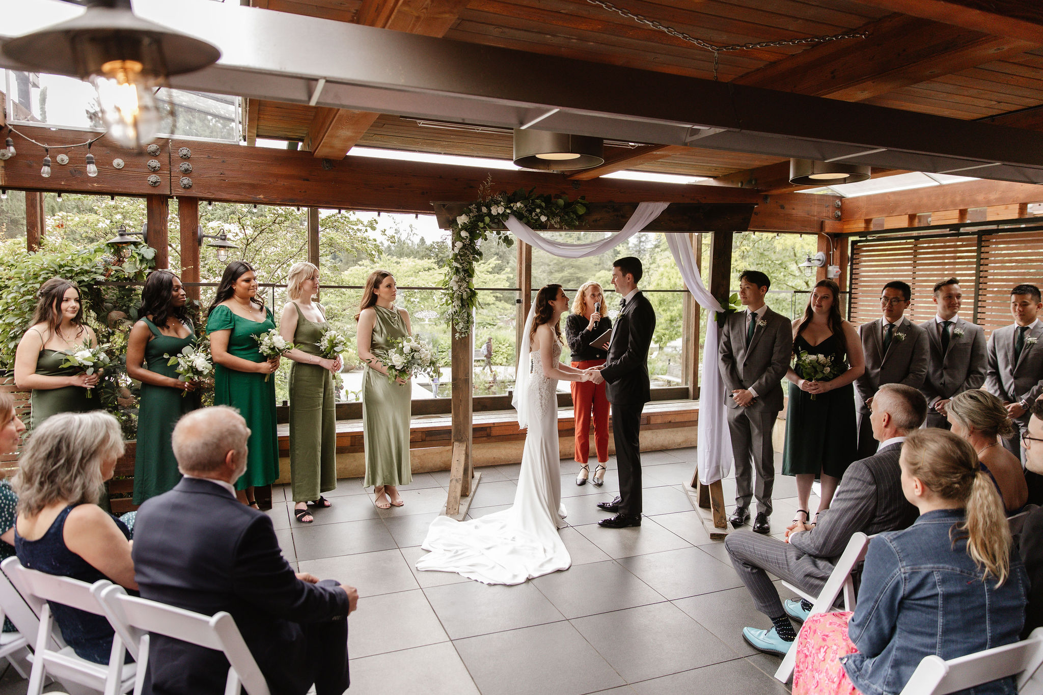 where does the wedding party stand during a wedding ceremony, young hip and married vancouver wedding