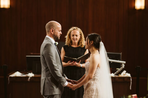 vancouver city hall wedding with young hip and married