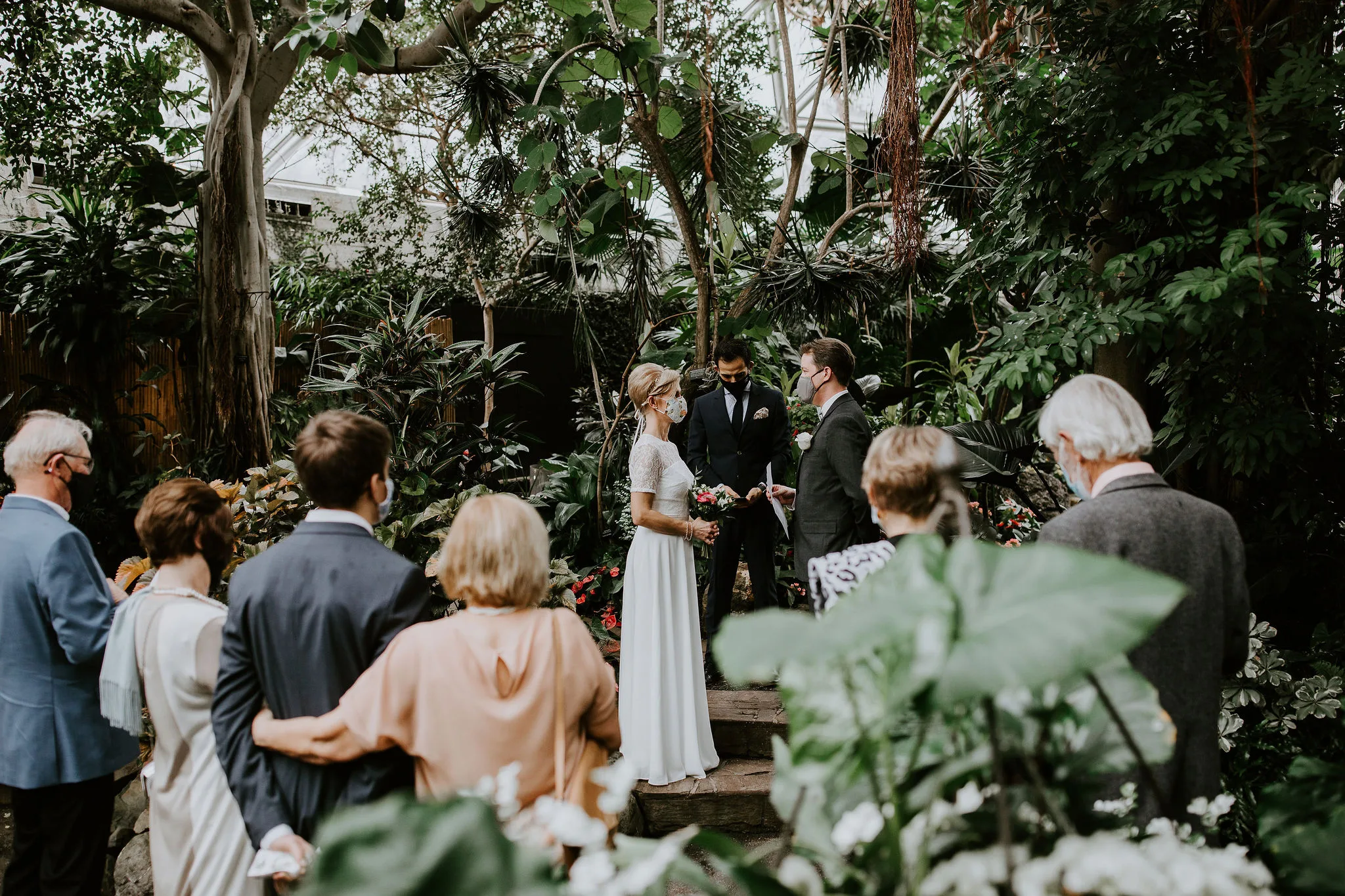 Daniela & Peter's intimate elopement at Bloedel Conservatory with Officiant Stevan, Emily Nicole Photos