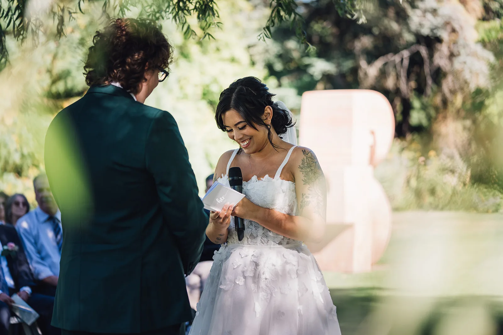 Couple exchanging vows during their wedding ceremony