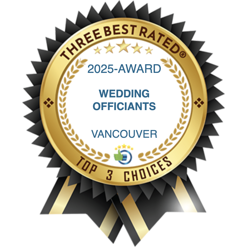 Three Best Rated Wedding Officiants 2025 Award badge