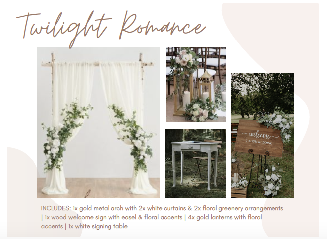 Pop Up Weddings BC Twilight Romance decor